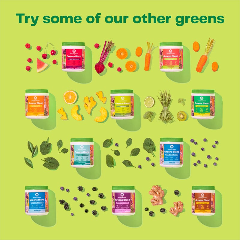 Amazing Grass Greens Superfood Antioxidant: Greens Powder with Organic Spirulina, Beet Root Powder, Elderberry & Probiotics, Sweet Berry, 60 Servings (Packaging May Vary) - Image 5