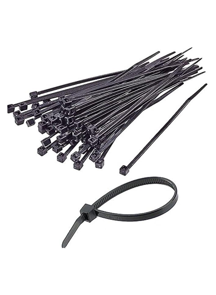 KSS 100 Pcs Multi-Purpose Nylon Cable Ties, Self-Locking 265x3.6mm Cable Ties, Ultra Violet Black Zip Ties for Home, Office, Warehouse, Factory and Workshop, - Image 1