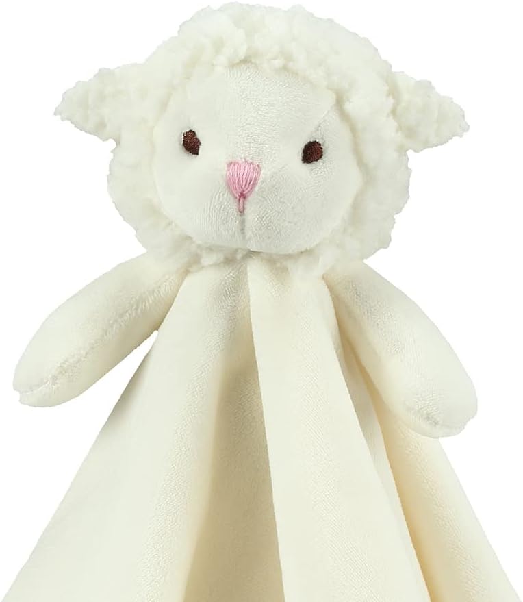 CREVENT Baby Plush Blanket - Adorable Soft Sleeping Toy - Fleece Front + Reverse with Animal Face (Ivory, Sheep) - Image 4