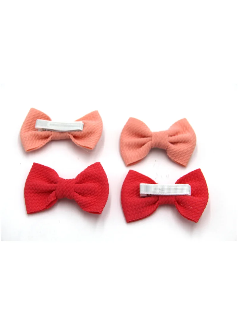D'Daniela Nisha Ribbon Bow Clip Set For Babies and Girls -  Peach & Pomelo Pink