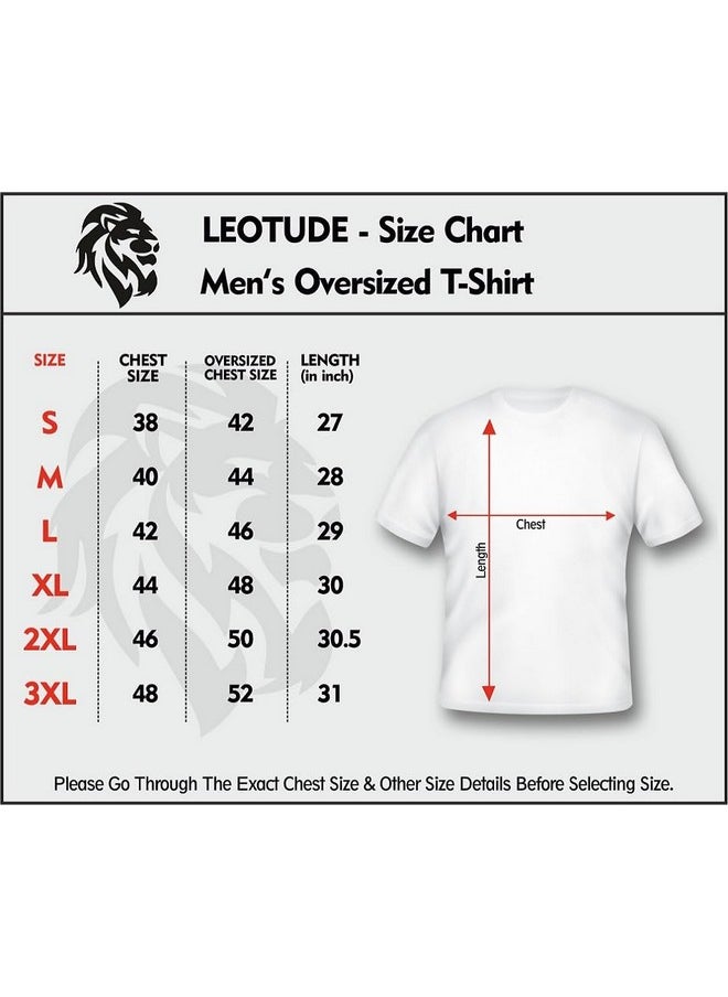 LEOTUDE - LEOTUDE Oversized Cottonblend Half Sleeve Printed Round Neck Men's Tshirt (FS49_MRN_WOLF11_P_Maroon_XXXL) - Image 1
