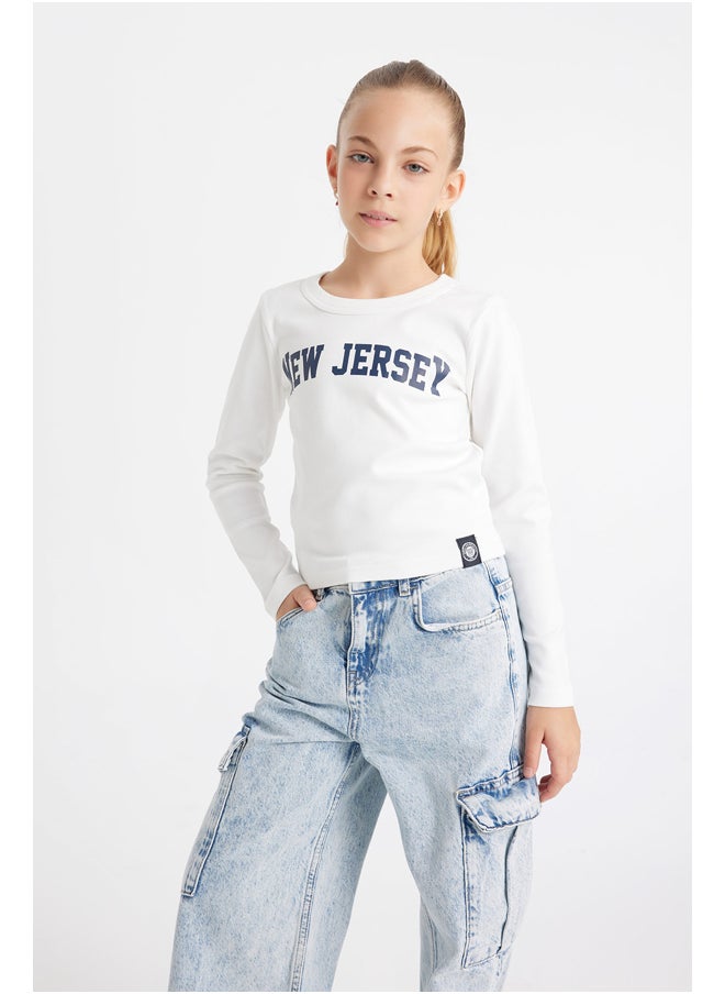 DeFacto - Girl Knitted Regular Fit Crew Neck Long Sleeve T-Shirt - Image 1