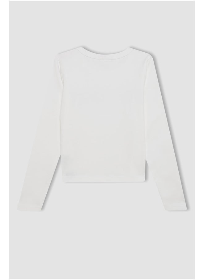 DeFacto - Girl Knitted Regular Fit Crew Neck Long Sleeve T-Shirt - Image 1