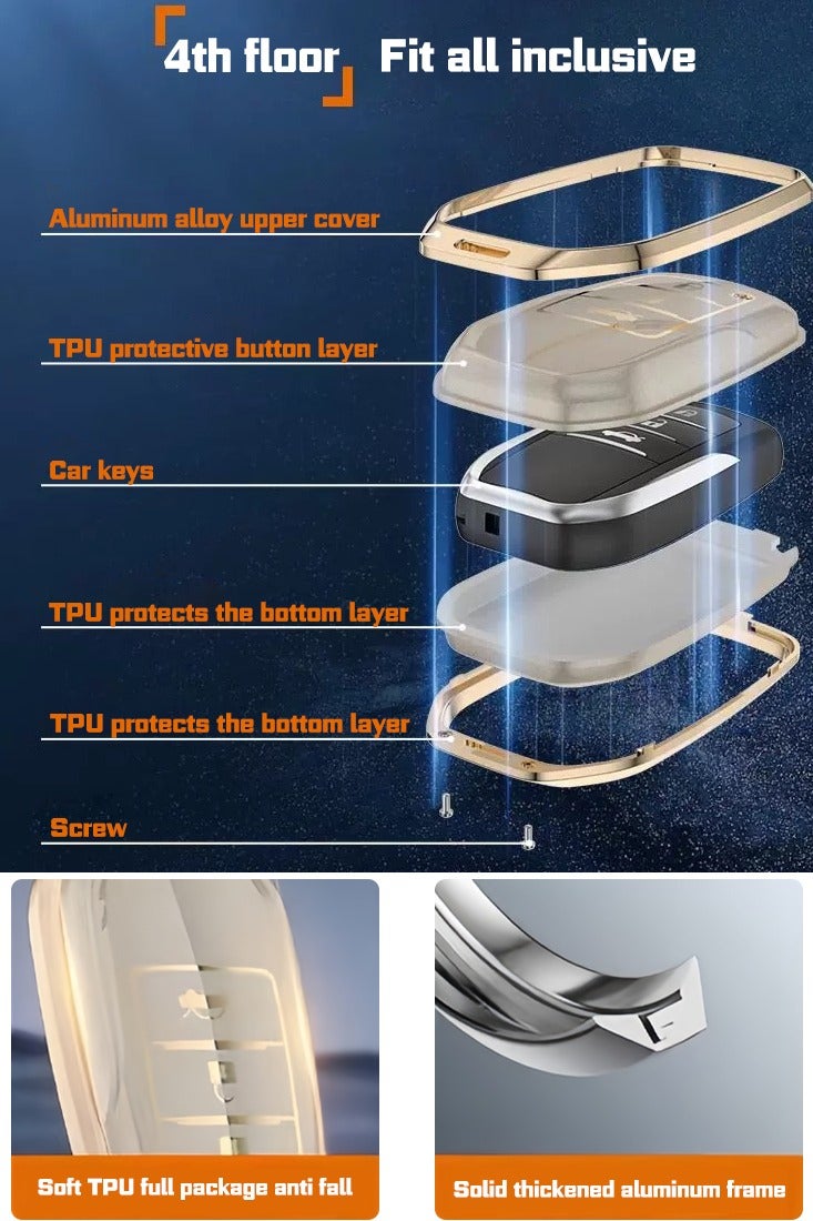 Car key bag, suitable for Toyota car key protector, 3-key key, perfect package car key, high-end, wear-resistant, fashionable. - Image 3