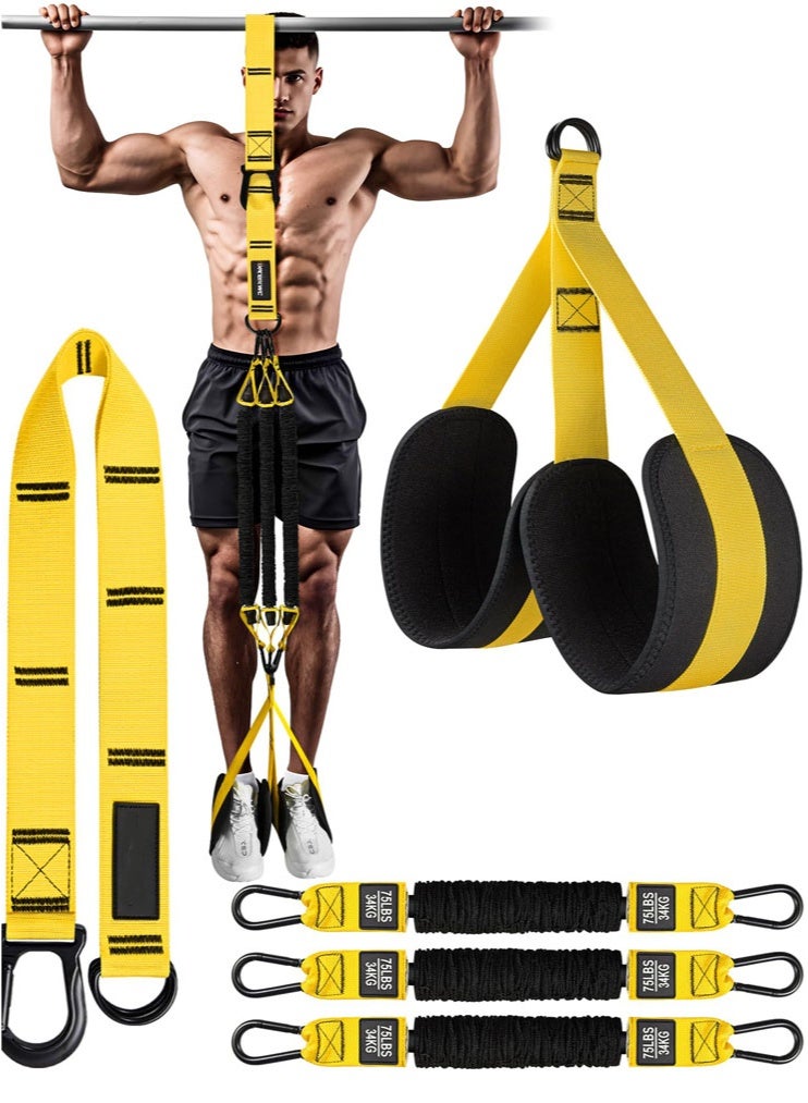 meayul Pull Up Assistance Bands, Adjustable Heavy Duty Resistance Band for Pull Up, Comfortable Fabric Feet/Knee Rest, Assistance Bands for Pull-Up, ull Up Assist Band, Training at Home & Gym, with Carrying Bag - Image 1