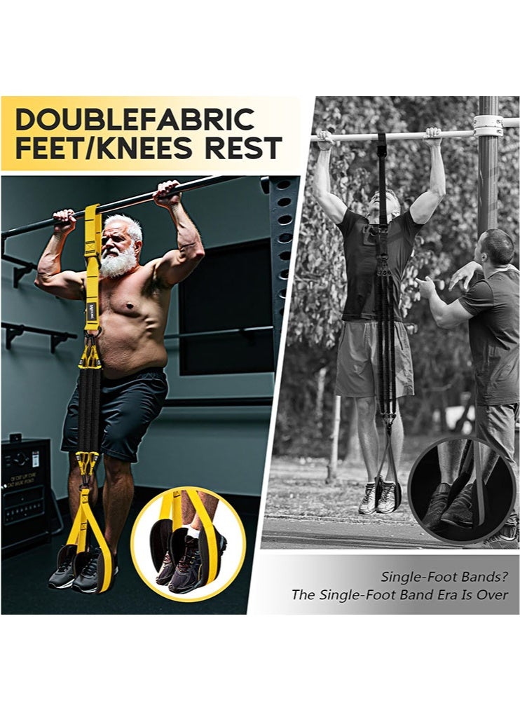 meayul Pull Up Assistance Bands, Adjustable Heavy Duty Resistance Band for Pull Up, Comfortable Fabric Feet/Knee Rest, Assistance Bands for Pull-Up, ull Up Assist Band, Training at Home & Gym, with Carrying Bag - Image 2