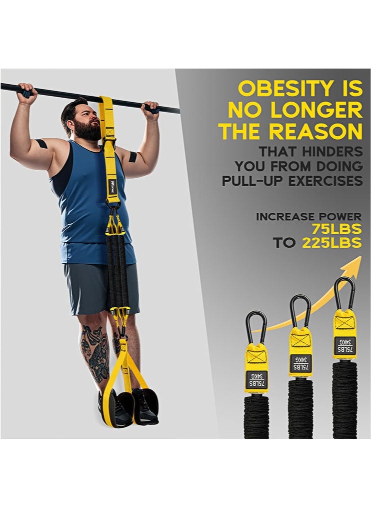 meayul Pull Up Assistance Bands, Adjustable Heavy Duty Resistance Band for Pull Up, Comfortable Fabric Feet/Knee Rest, Assistance Bands for Pull-Up, ull Up Assist Band, Training at Home & Gym, with Carrying Bag - Image 3