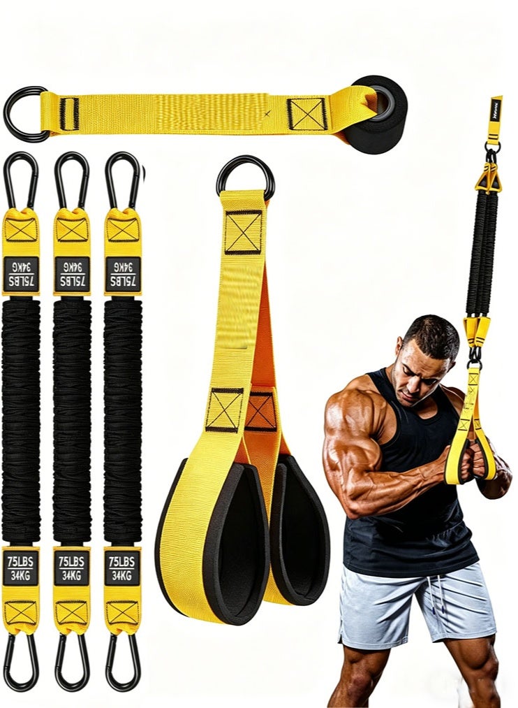 meayul Pull Up Assistance Bands, Adjustable Heavy Duty Resistance Band for Pull Up, Comfortable Fabric Feet/Knee Rest, Assistance Bands for Pull-Up, ull Up Assist Band, Training at Home & Gym, with Carrying Bag - Image 1