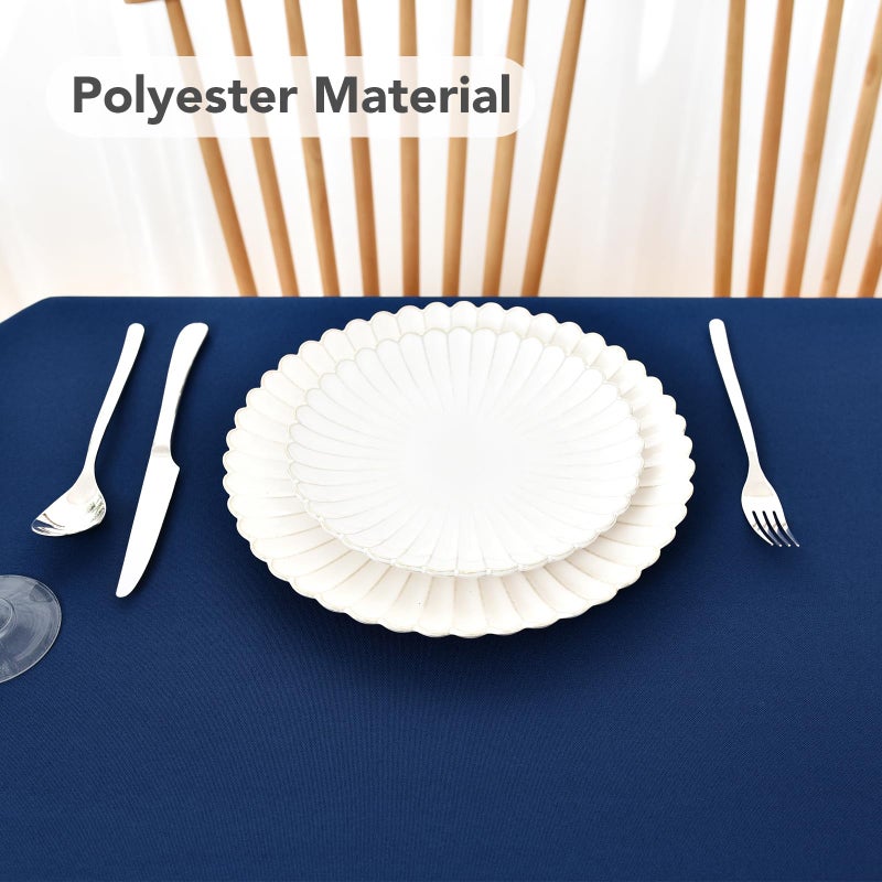 NEWISHER Navy Blue Oval Tablecloth 60x84 inch, Heavy Duty Polyester Fabric Table Cloth, Reusable Washable Solid Table Cover for Dining, Kitchen, Party, Wedding, Indoor Outdoor Tabletop Decoration - Image 5