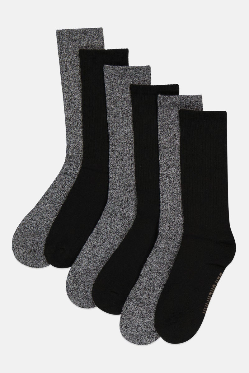 Ben Sherman Men 6 Pairs Brand Logo Crew Cut Socks, Multicolor  - Image 1