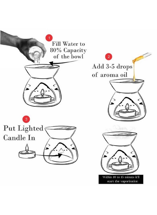 بيور سورس انديا مبخرة زيت سيراميك من Pure Source India (برتقالي) - مجموعة من قطعتين - Image 5