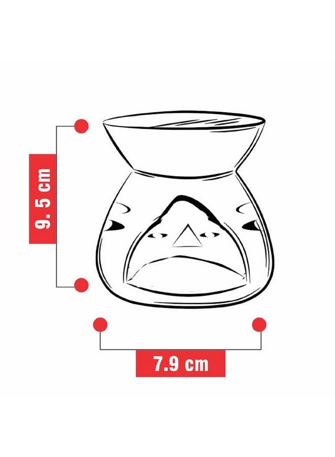 بيور سورس انديا مبخرة زيت سيراميك من Pure Source India (برتقالي) - مجموعة من قطعتين - Image 4