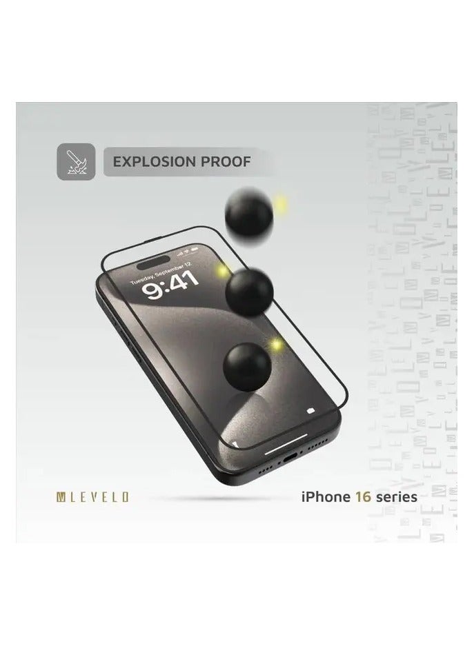 ليفيلو واقي شاشة ثلاثي الأبعاد للخصوصية لهاتف آيفون 16 برو ماكس مع طبقة نهائية فائقة النعومة والاستجابة / غراء الراتينج / زجاج ألومنيوم عالي السيليكون - شفاف - Image 3