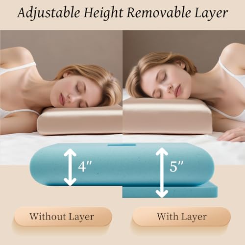 USlixury Piercing Pillow - Ear Piercing Pillow with Foam Plug, 18x12 Large Donut Plilow with 4.7x3.2 Off Center Ear Hole, Adjustable Peircing Plilow for Side Sleeper, CertiPUR-US Memory Foam,Champagne - Image 5