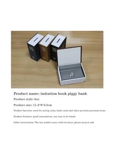 Spaceshoop Money Box With Key，Diversion Book Safe ，Hidden Safe Lock Box，Home Book Safe ，Dictionary Diversion Metal Safe Lock Box Creative Gift,11.4 * 8 * 4.5cm  - Image 4