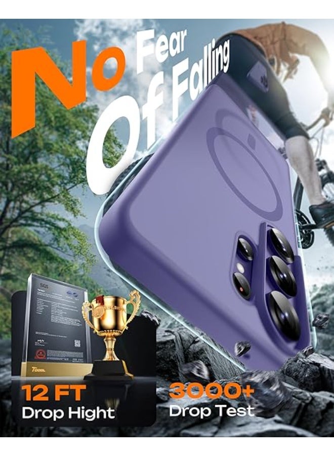 أكاليكس جراب مغناطيسي لهاتف سامسونج جالاكسي إس 26 ألترا، ظهر غير لامع شفاف، جراب مغناطيسي مقاوم للصدمات متوافق مع ماج سيف، لهاتف سامسونج جالاكسي إس 26 ألترا (بنفسجي فاتح) - Image 2