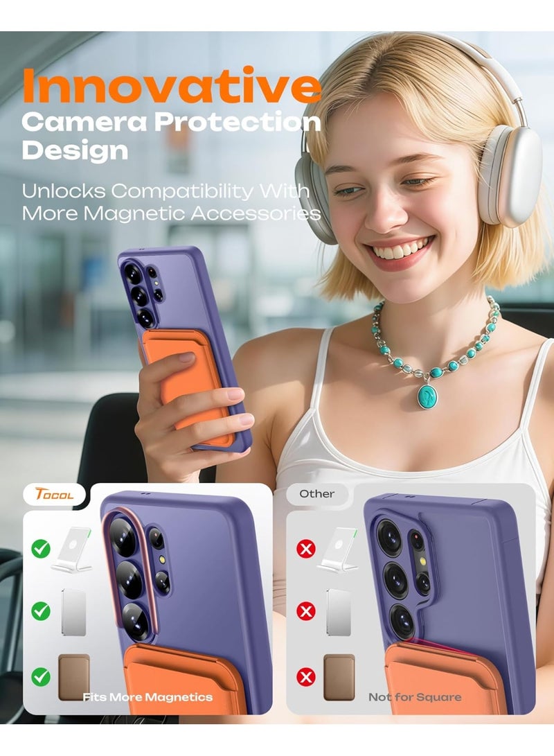 أكاليكس جراب مغناطيسي لهاتف سامسونج جالاكسي إس 26 ألترا، ظهر غير لامع شفاف، جراب مغناطيسي مقاوم للصدمات متوافق مع ماج سيف، لهاتف سامسونج جالاكسي إس 26 ألترا (بنفسجي فاتح) - Image 3