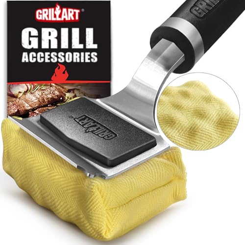 GRILLART Grill Brush Bristle Free Safe Steam Cleaning Tool Replaceable Head for Any Grate Type 17 Long Handle wOneFitAll Scraper BBQ Accessories Cleaner for Outdoor Grill Gifts for MenDad - Image 1
