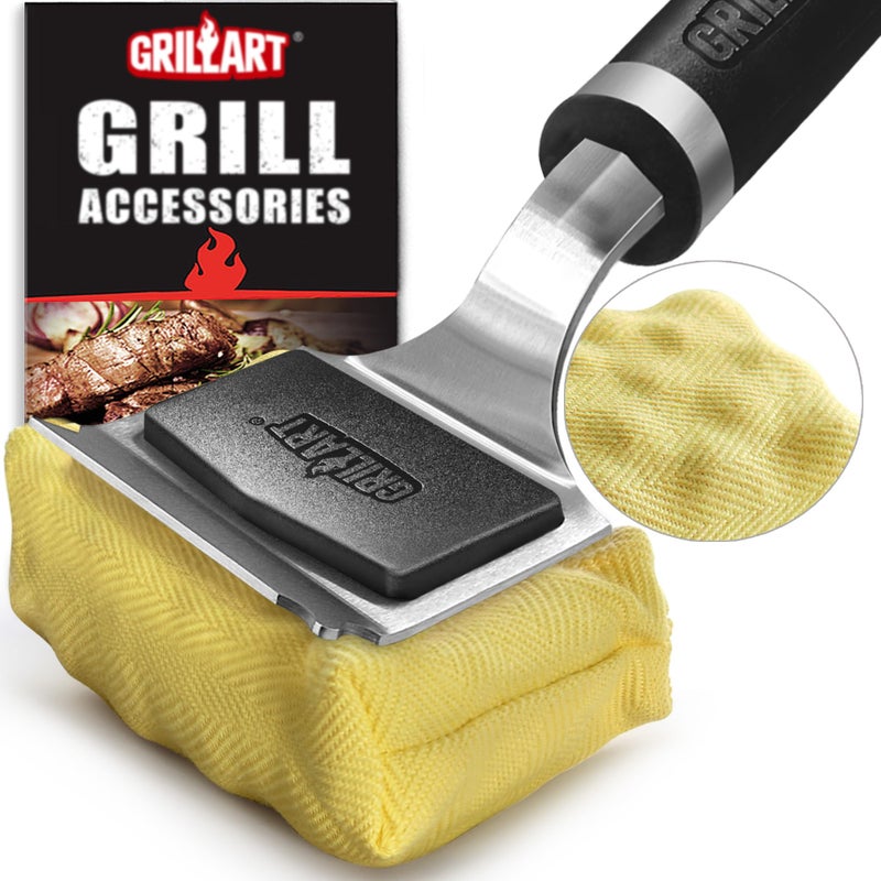 GRILLART Grill Brush Bristle Free Safe Steam Cleaning Tool Replaceable Head for Any Grate Type 17 Long Handle wOneFitAll Scraper BBQ Accessories Cleaner for Outdoor Grill Gifts for MenDad - Image 2