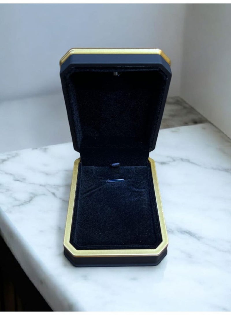 Al Seraj Luxury LED Light Pendant & Earring Jewelry Box | Premium Black Carbon Fiber Exterior with Velvet Interior | Illuminated Single Jewelry Display Case | Gift-Ready Engagement & Wedding Present - Image 5