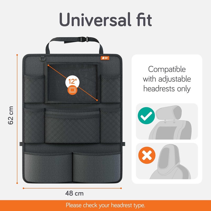 Baby Uma Car Seat Organizer for Children - Set of 2 with Tablet Holder and Multiple Pockets - Image 3