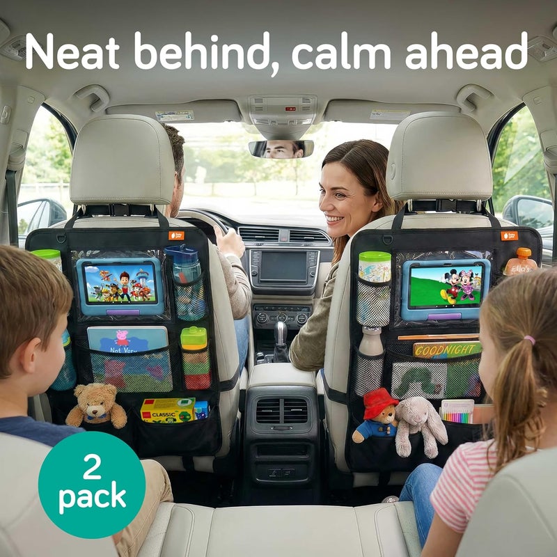 Baby Uma Car Seat Organizer for Children - Set of 2 with Tablet Holder and Multiple Pockets - Image 2