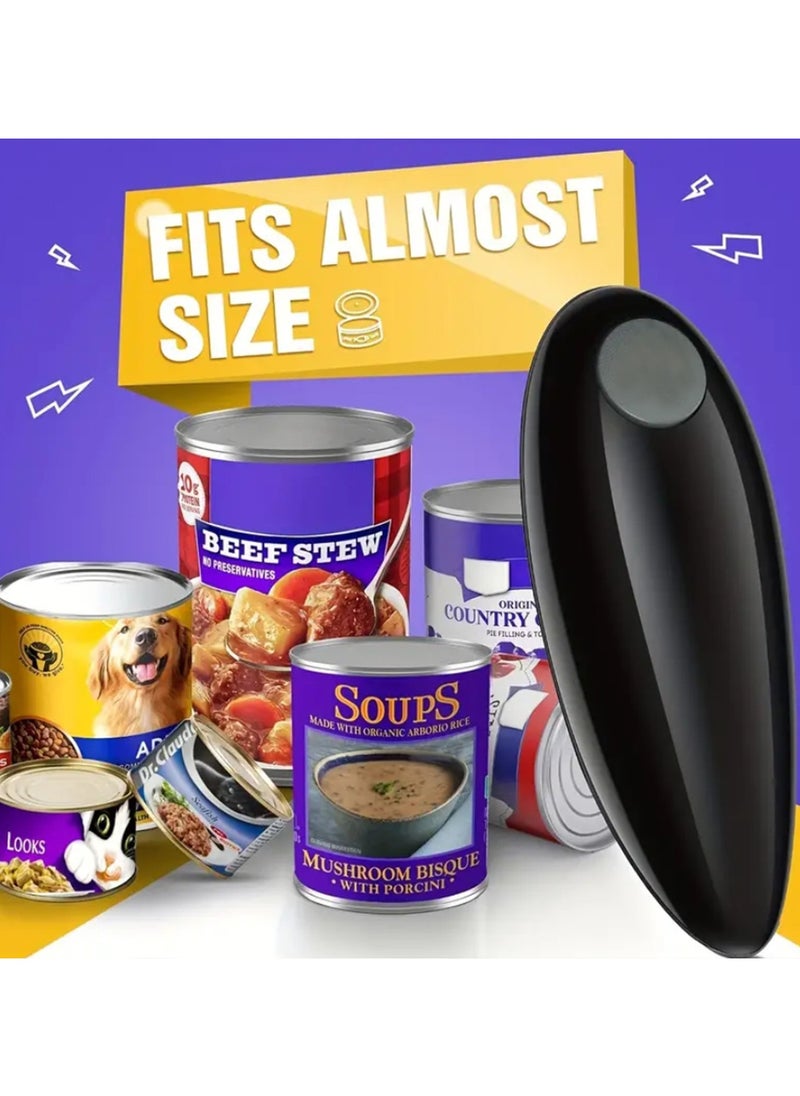 One Touch Electric Can Opener Easy Open Any Can Size with Smooth Edge, Hands Free and Battery Operated Electric Can Openers for Kitchen, Kitchen Gadget Electric Can Opener for Seniors with Arthritis