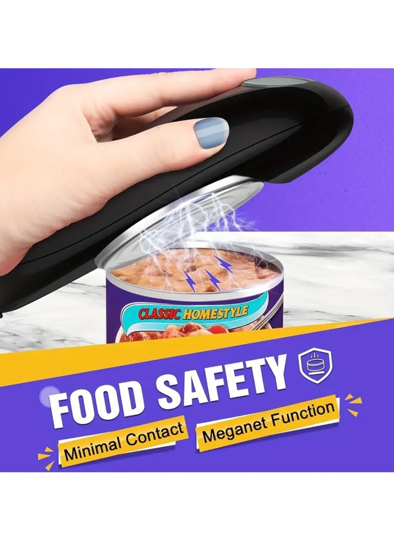 One Touch Electric Can Opener Easy Open Any Can Size with Smooth Edge, Hands Free and Battery Operated Electric Can Openers for Kitchen, Kitchen Gadget Electric Can Opener for Seniors with Arthritis