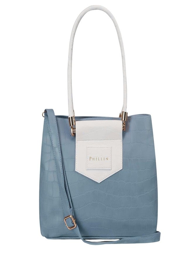 PHILLIN Women’s Stylish Satchel Handbag - Quality PU Leather Shoulder Bag with Adjustable Strap, Dual Zipper Pockets, Spacious Interior, Lightweight & Durable Everyday Purse (Grey) - Image 1