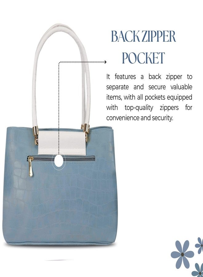 PHILLIN Women’s Stylish Satchel Handbag - Quality PU Leather Shoulder Bag with Adjustable Strap, Dual Zipper Pockets, Spacious Interior, Lightweight & Durable Everyday Purse (Grey) - Image 3