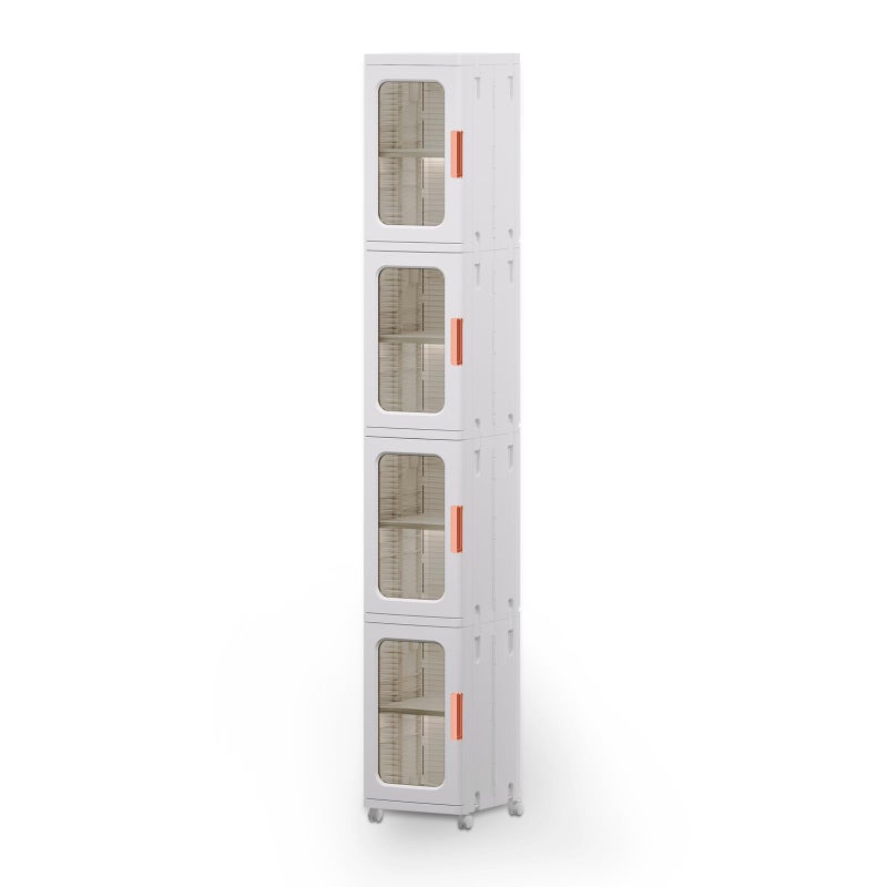 CXCJAI Narrow Storage Cabinet with Doors and Shelves Tall Skinny Bathroom Storage Kitchen Cabinet with Adjustable Shelf Cabinet Organizer Toilet Paper Storage Linen Closet 4 Layer (White) - Image 1