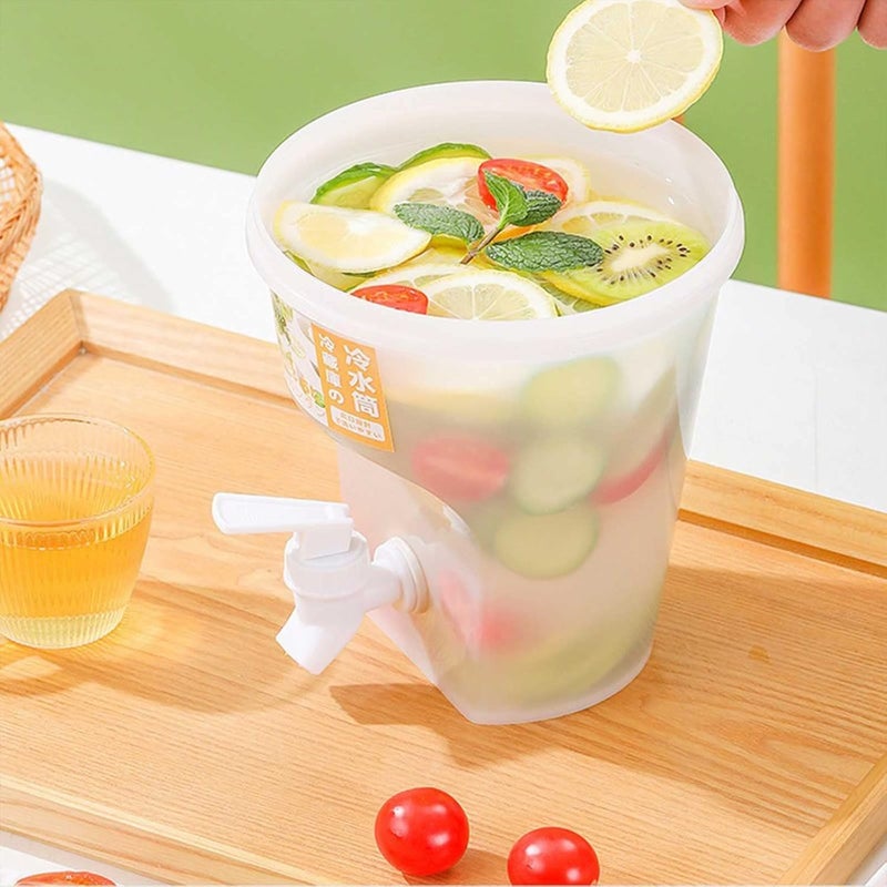 klarako 3.5L Large-Capacity Plastic Beverage Dispenser with Faucet, Ice Juice Container with Lid, Fruit Teapot Lemonade Milk Bucket Drinks, Fruit Teapot Lemonade Milk Bucket Drink - Image 1