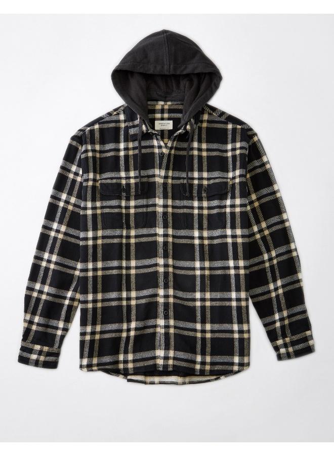 American Eagle Checked Hooded Shirt  - Image 3
