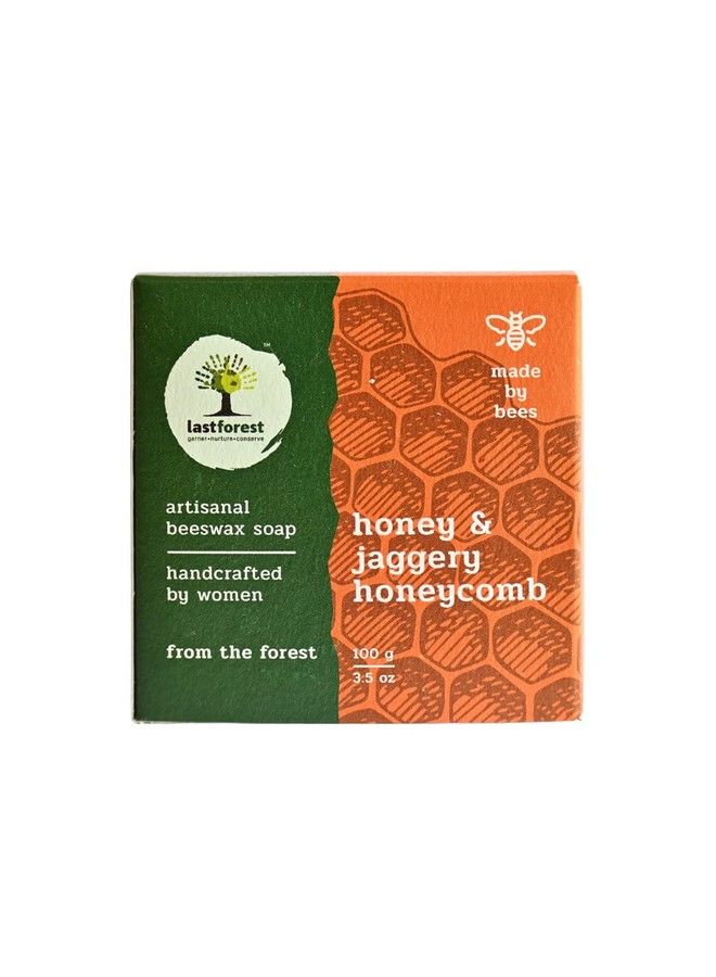 Last Forest Artisanal Handcrafted Handmade Natural Honeycomb Beeswax Soap Honey & Jaggery 100G 100% Natural Ingredients Moisturizing Natural Beeswax Bathing Soap For Men And Women - Image 2