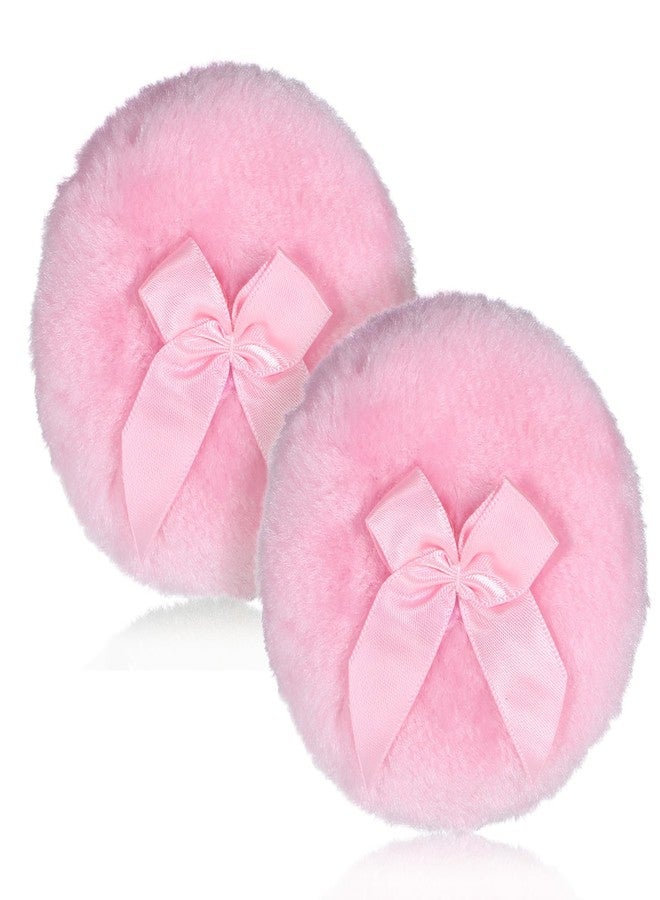 Aeaocvo 2 PCS Dusting Powder Puff, 3.4 Inch Soft Dusting Puffs Large Fluffy Powder Puff, Washable Reusable, Big Fluffy Puffs for Women Makeup Face Body(Pink+pink) - Image 1