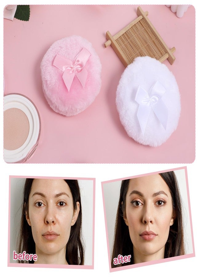 Aeaocvo 2 PCS Dusting Powder Puff, 3.4 Inch Soft Dusting Puffs Large Fluffy Powder Puff, Washable Reusable, Big Fluffy Puffs for Women Makeup Face Body(Pink+pink) - Image 2