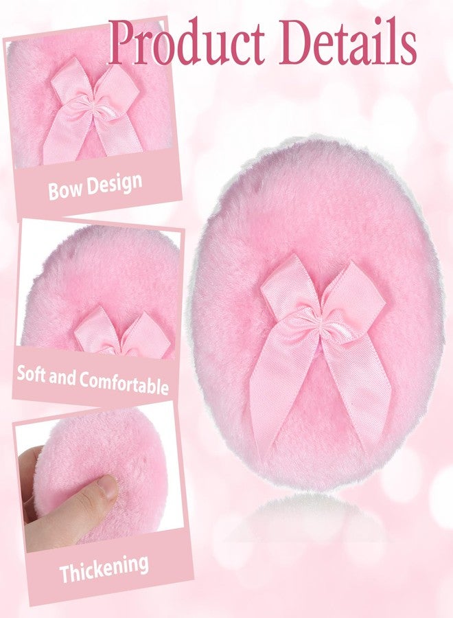 Aeaocvo 2 PCS Dusting Powder Puff, 3.4 Inch Soft Dusting Puffs Large Fluffy Powder Puff, Washable Reusable, Big Fluffy Puffs for Women Makeup Face Body(Pink+pink) - Image 3