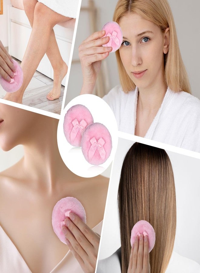 Aeaocvo 2 PCS Dusting Powder Puff, 3.4 Inch Soft Dusting Puffs Large Fluffy Powder Puff, Washable Reusable, Big Fluffy Puffs for Women Makeup Face Body(Pink+pink) - Image 5