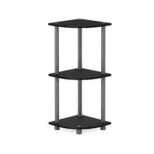 Furinno TURN-N-TUBE Corner Shelf, 3-Tier Corner Bookshelf, Display Storage Shelves with Open Shelves, for Organization and Storage, Living Room, Home Office, Garage, Black - Image 5