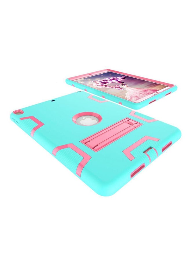 اليشمك غطاء حماية صلب شديد التحمل مزود بمسند لهاتف أبل آي باد آير 2/6 فيروزي/أحمر - Image 5