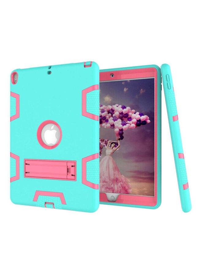 اليشمك غطاء حماية صلب شديد التحمل مزود بمسند لهاتف أبل آي باد آير 2/6 فيروزي/أحمر - Image 3