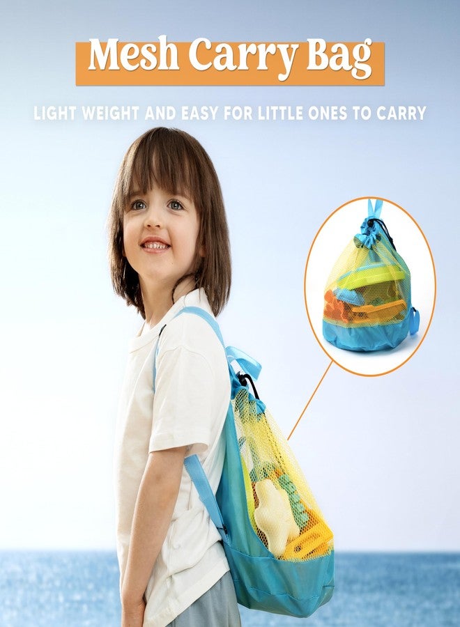 Sloosh Beach Sand Toys Set - Dump Truck Car Toy with Sand Molds for Toddlers Outdoor Play, Collapsible Foldable Buckets Mesh Bag Shovels Castle Animal Mold Sets, Kids Ages Sandbox Toys (Animals) - Image 5