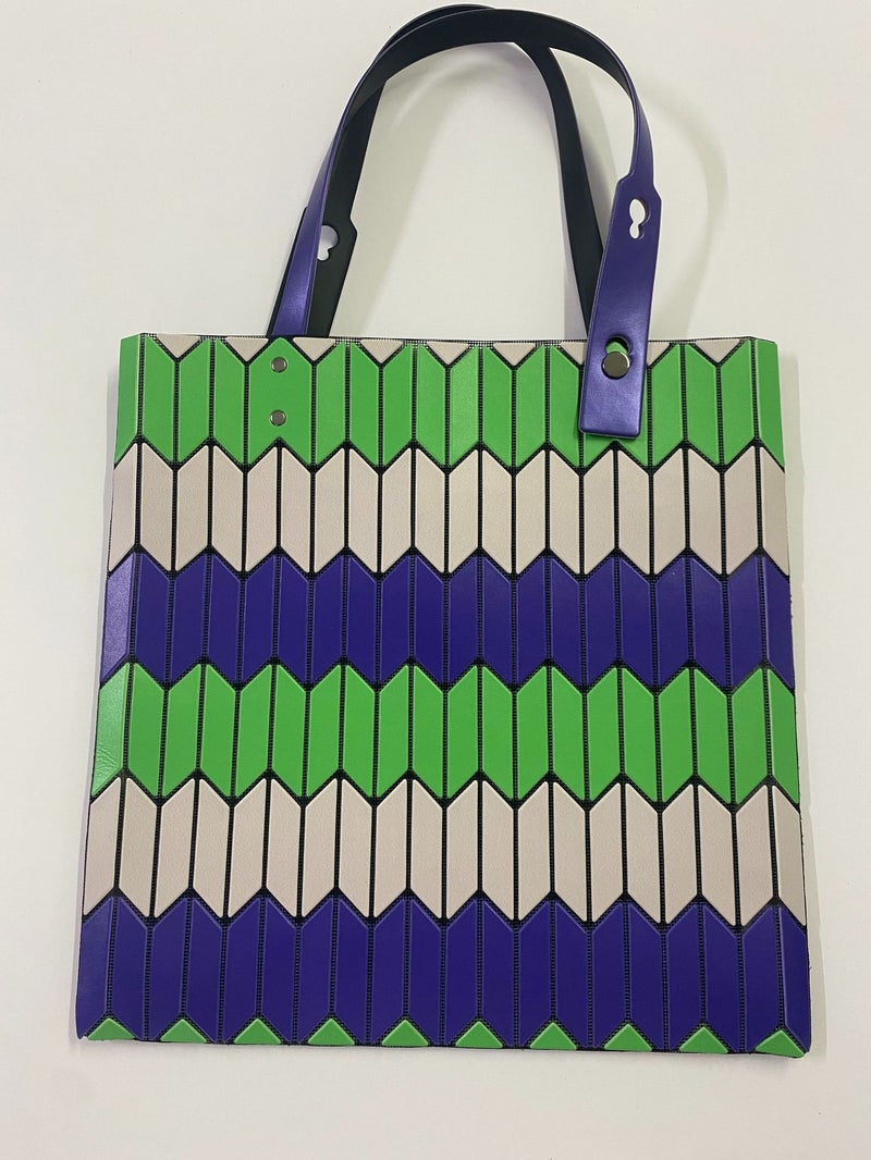 Color Tote Bag Japanese-Style Limited Geometry Rhomboid Bag Color-Matching Six-Compartment Bag Shoulder Bag Women'S Trendy - Image 1