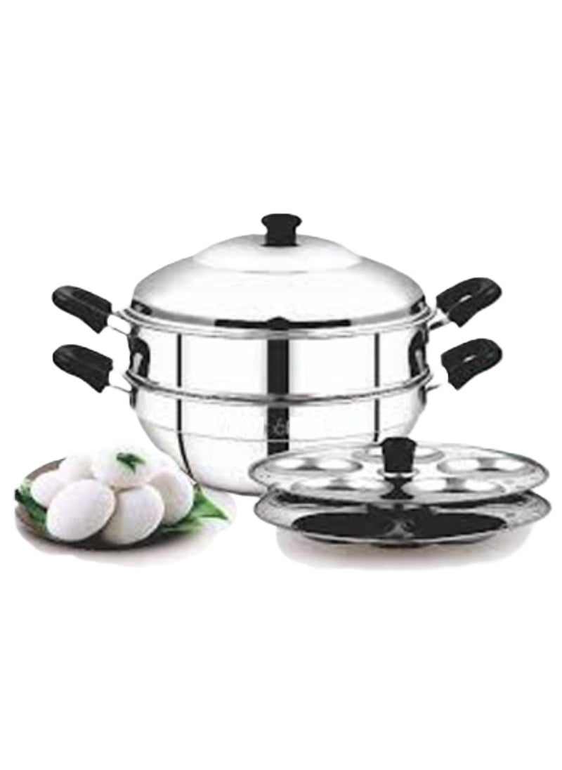 Two Tire Multi Kadai Steamer with Idli Stand 8 Cavity