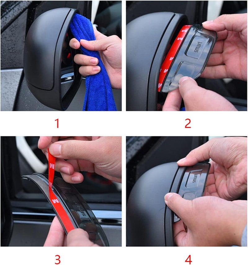 DEMULAX Car Rearview Mirror Rain Visor Set - Image 5