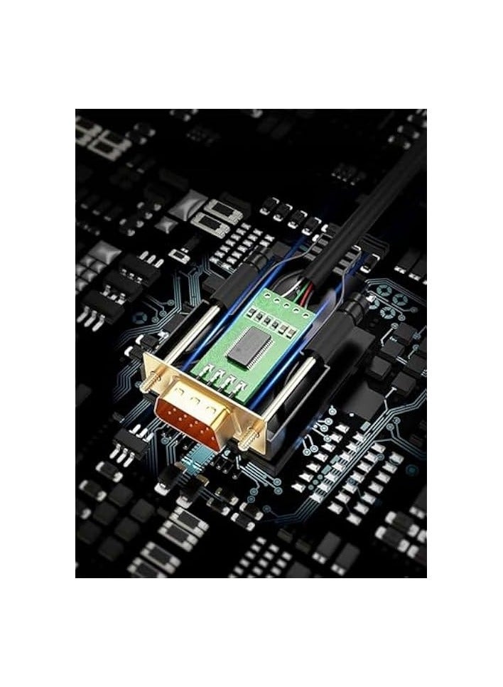 erorex USB to RS232 Serial Adapter, 10 Feet USB to DB9 Female Converter Cable for Various systems, 3 Meters/Black - Image 4