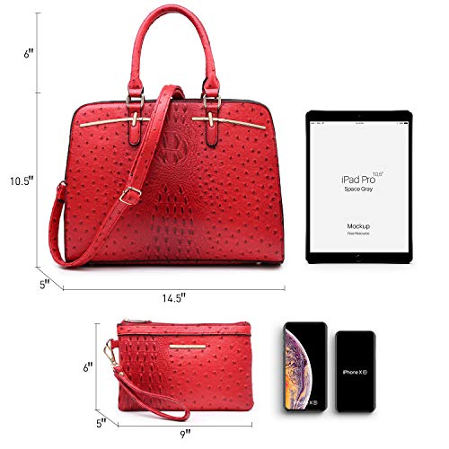 DASEIN Women Handbag Wallet Tote Shoulder Hobo Bag Top Handle Satchel Purse Set 2pcs with 3 Compartments - Image 5