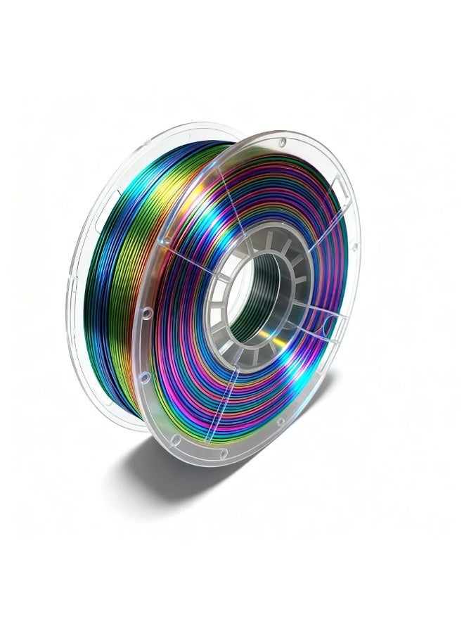 وبوت جي سي سي خيط PLA حريري متدرج ألوان قوس قزح 1.75 مم وزن 1 كجم، خيط طباعة ثلاثية الأبعاد لامع متعدد الألوان بانتقال لوني سلس، خيط PLA حريري سهل الطباعة لطابعات FDM ثلاثية الأبعاد، خيط زخرفي قوس قزح للنماذج الفنية، المزهريات، المجسمات، ونماذج العرض مع قطر ثابت وبثق متوازن وجودة طباعة مستقرة - Image 4