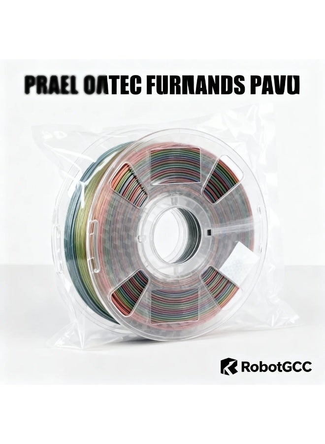 وبوت جي سي سي خيط PLA حريري متدرج ألوان قوس قزح 1.75 مم وزن 1 كجم، خيط طباعة ثلاثية الأبعاد لامع متعدد الألوان بانتقال لوني سلس، خيط PLA حريري سهل الطباعة لطابعات FDM ثلاثية الأبعاد، خيط زخرفي قوس قزح للنماذج الفنية، المزهريات، المجسمات، ونماذج العرض مع قطر ثابت وبثق متوازن وجودة طباعة مستقرة - Image 5