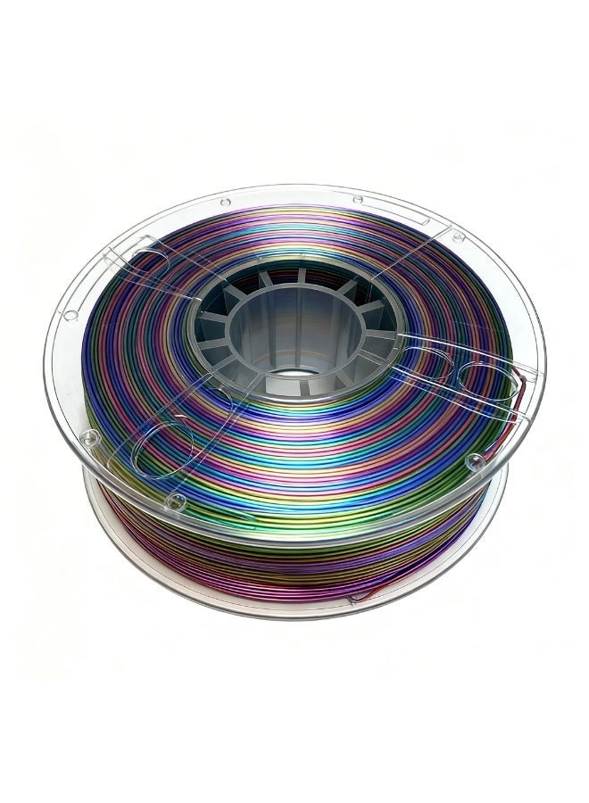 وبوت جي سي سي خيط PLA حريري متدرج ألوان قوس قزح 1.75 مم وزن 1 كجم، خيط طباعة ثلاثية الأبعاد لامع متعدد الألوان بانتقال لوني سلس، خيط PLA حريري سهل الطباعة لطابعات FDM ثلاثية الأبعاد، خيط زخرفي قوس قزح للنماذج الفنية، المزهريات، المجسمات، ونماذج العرض مع قطر ثابت وبثق متوازن وجودة طباعة مستقرة - Image 3